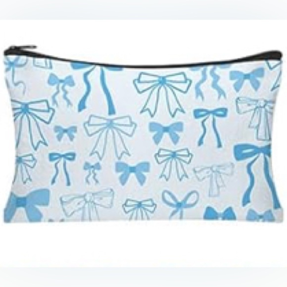 Blue Bow Makeup Bag